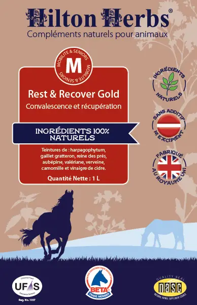 Rest & Recover Gold - instructions on back label