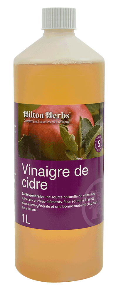 Une bouteille de vinaigre de cidre pour animaux de Hilton Herbs